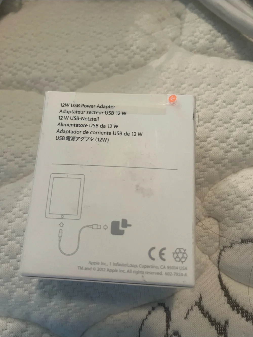 Apple 12W USB Power Adapter Charger - White